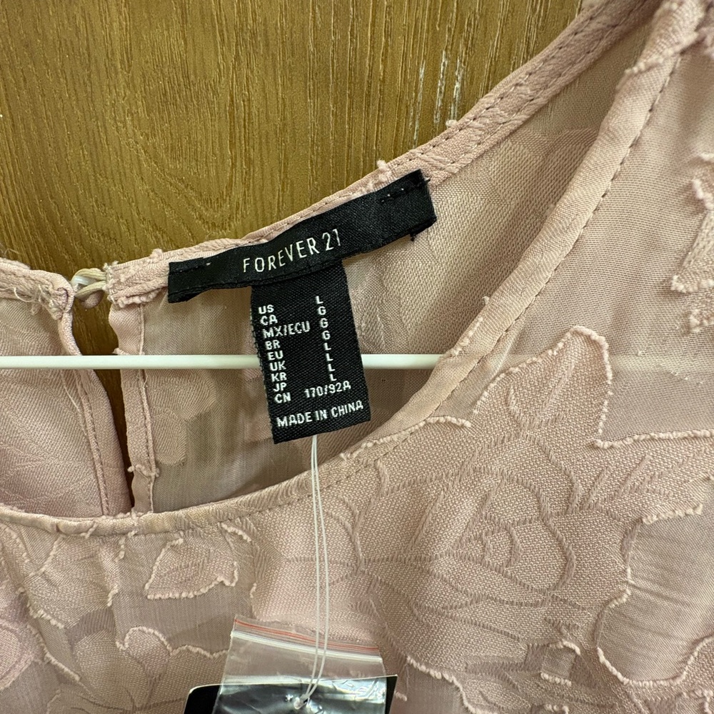 Forever 21 Blush Pink Floral Embroidered Tank